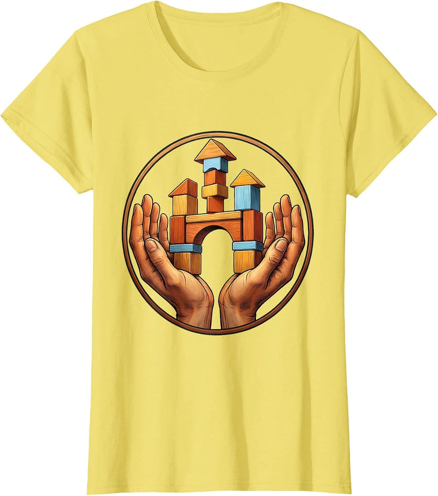 Women's School Counselor Bridge Builder Graphic Design T-Shirt - Lemon Yellow