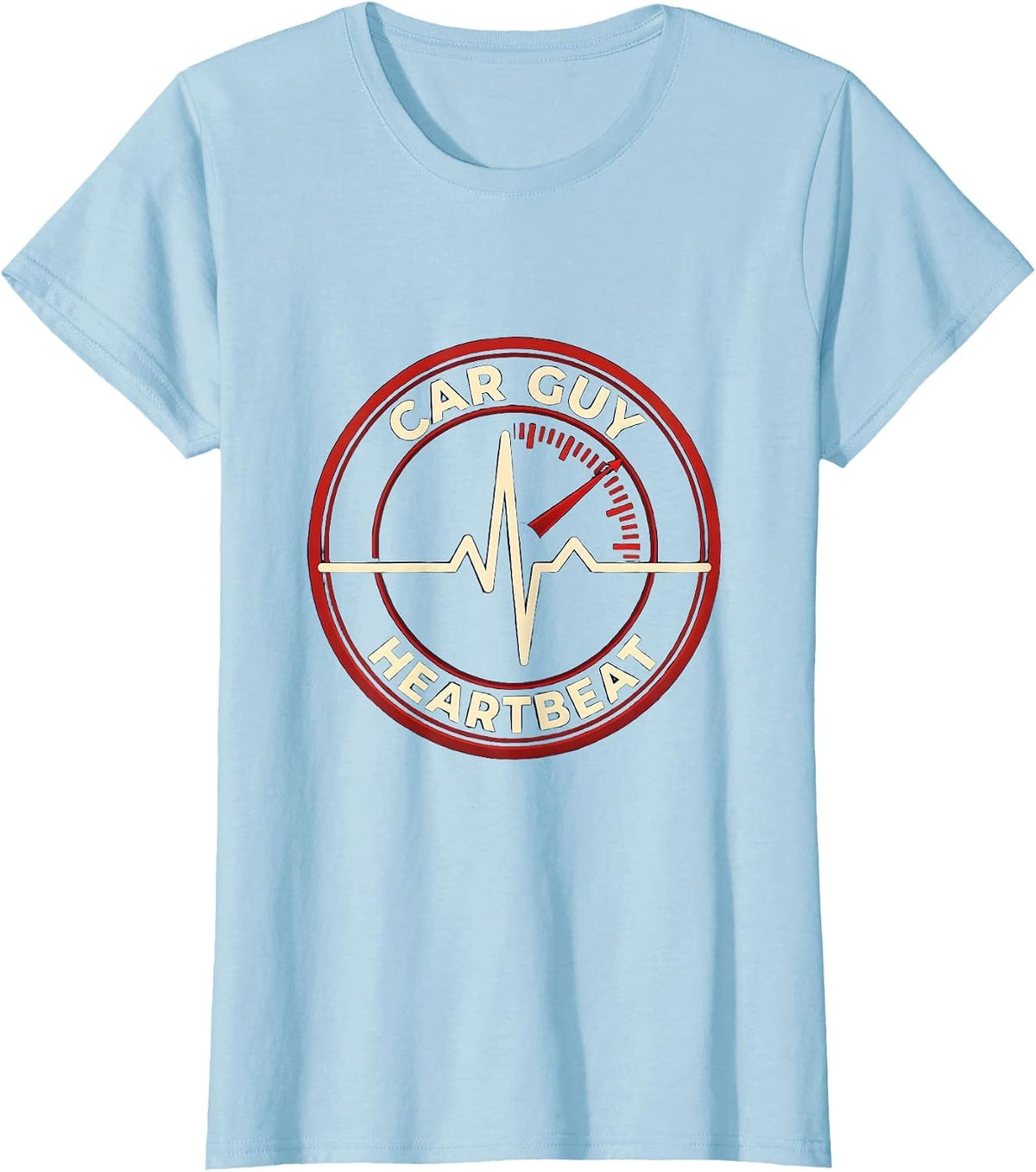 Women's Speedometer Heartbeat Car Guy Auto Mechanic Funny T-Shirt - Baby Blue