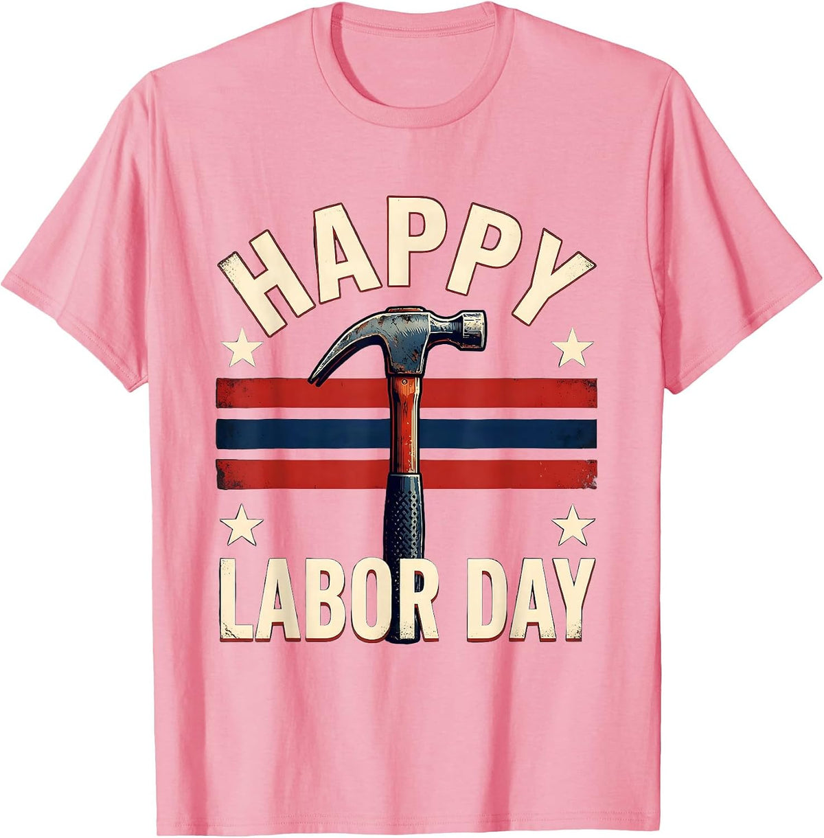 Men's Happy Labor Day Patriotic Union Worker Labor Day Holiday T-Shirt - Pink
