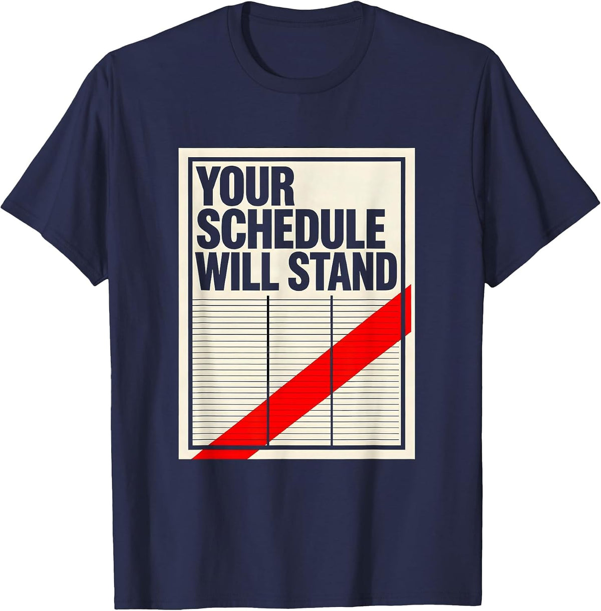 Men's Your Schedule Will Stand Groovy School Counselor Back T-Shirt - Navy Blue