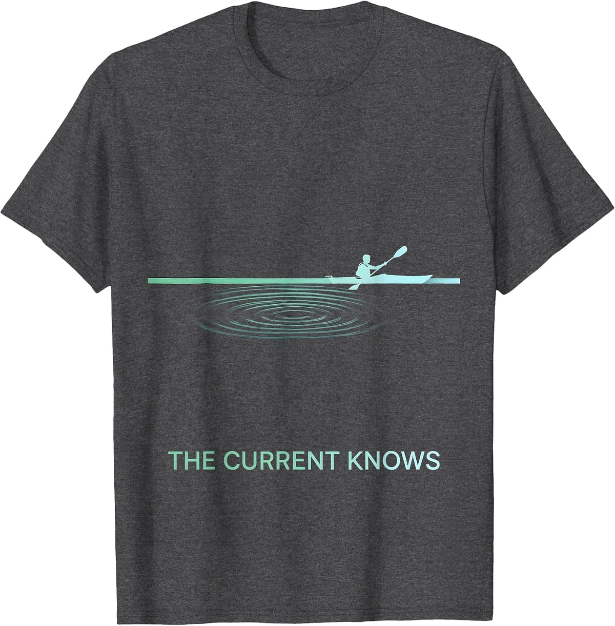 The Current Knows Kayak Ripple Silhouette T-Shirt - Dark Heather Grey