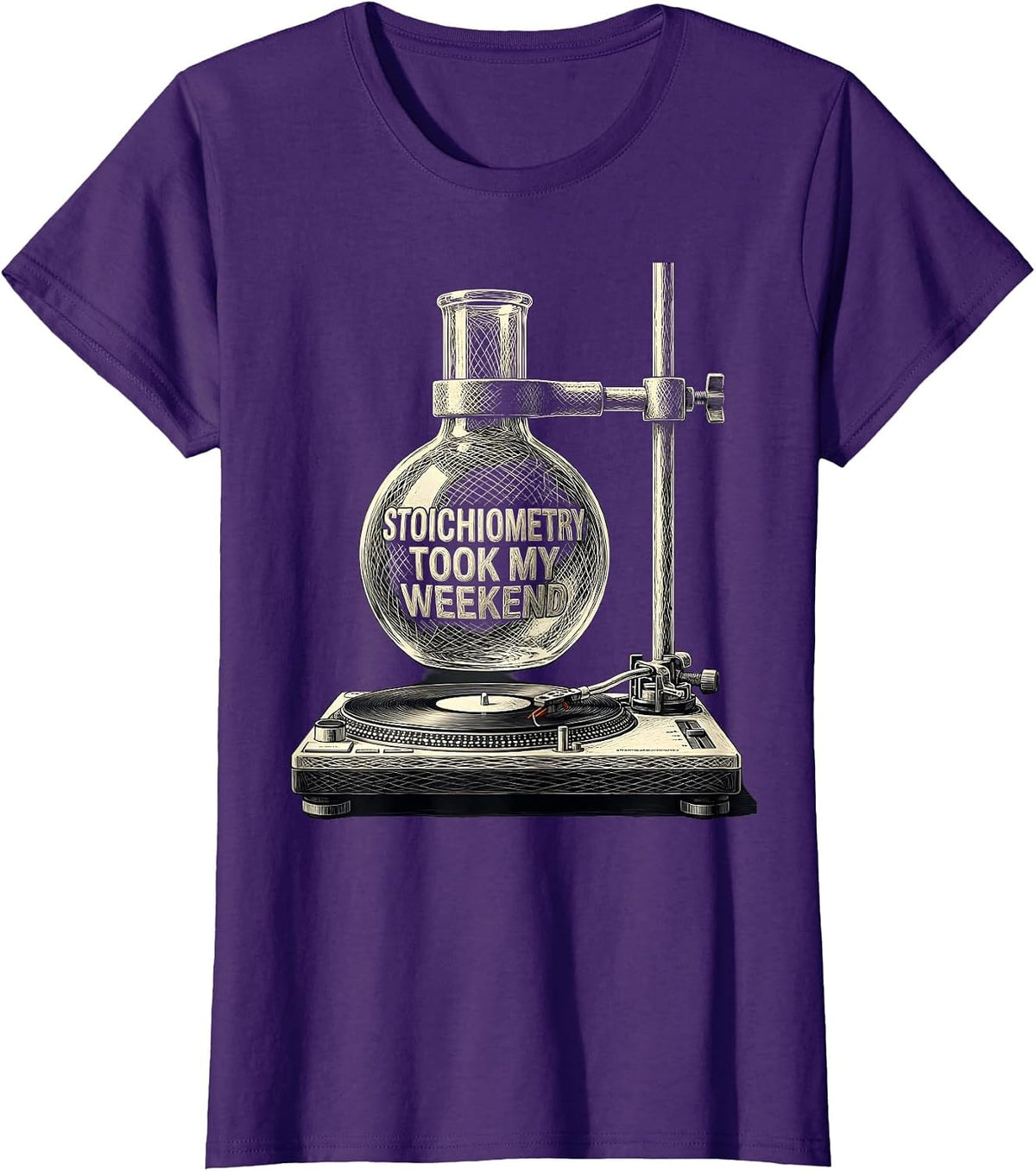 Women's Stoichiometry Took My Weekend Funny Chemistry Science Humor T-Shirt - Purple