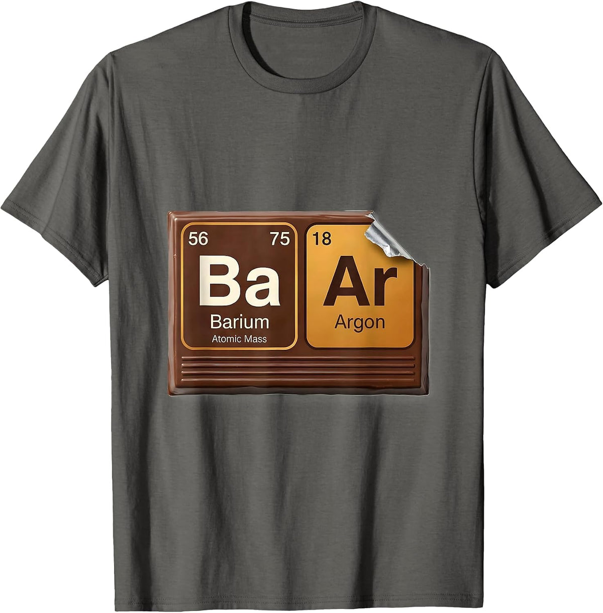 Men's BAr Funny Periodic Table Chemistry Pun Science Geek T-Shirt - Asphalt Grey