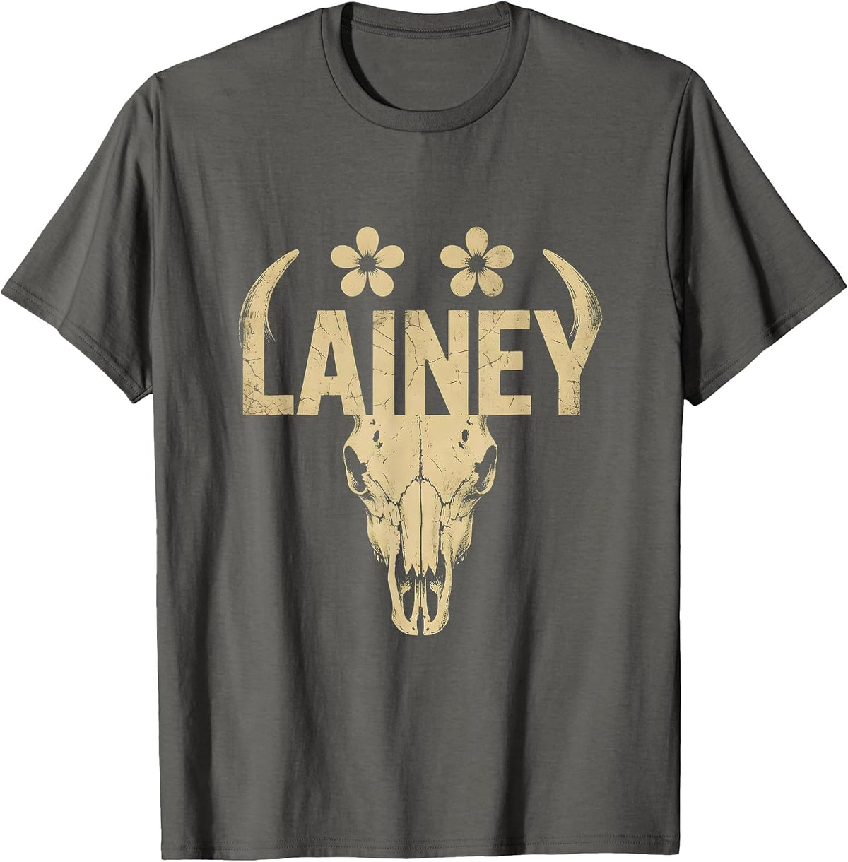 Men's Lainey Boho Western Cowgirl Personalized Gift for Girls T-Shirt - Asphalt Grey