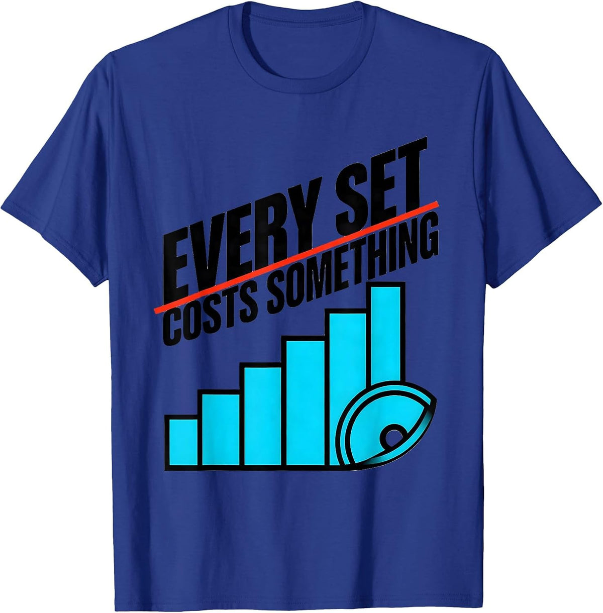 Every Set Costs Something Funny Gym Workout Weightlifting T-Shirt - Royal Blue