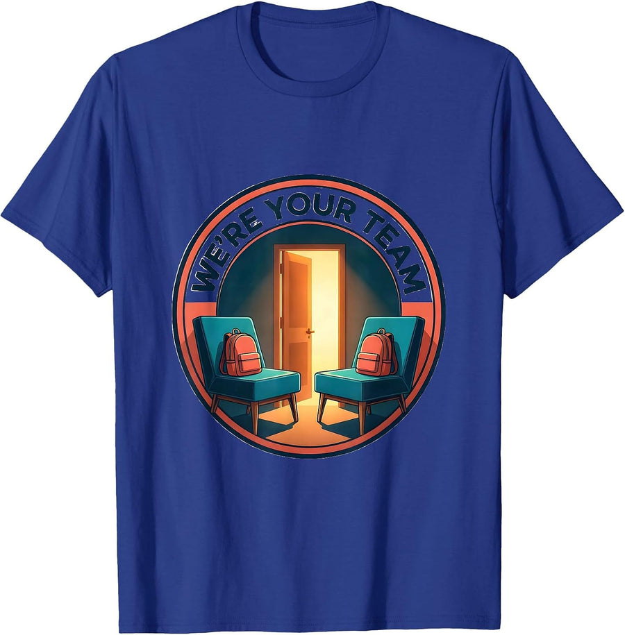 We're Your Team Midcentury Modern School Counselor Student T-Shirt - Royal Blue