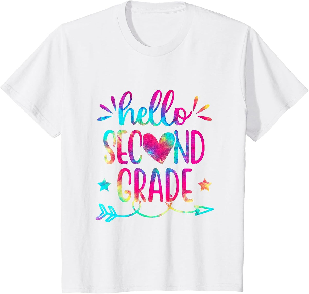 Tie Dye Hello Second 2nd Grade Teacher First Day of School T-Shirt - White