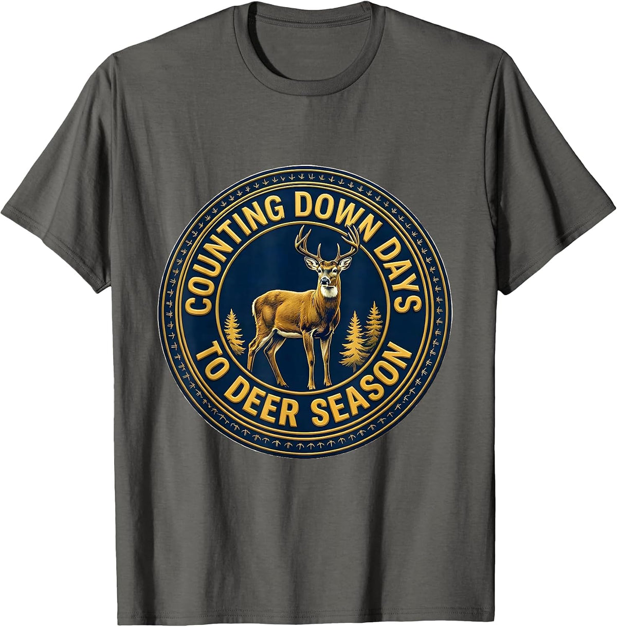 Men's Counting Down Days To Deer Season Funny Hunting Youth T-Shirt - Asphalt Grey