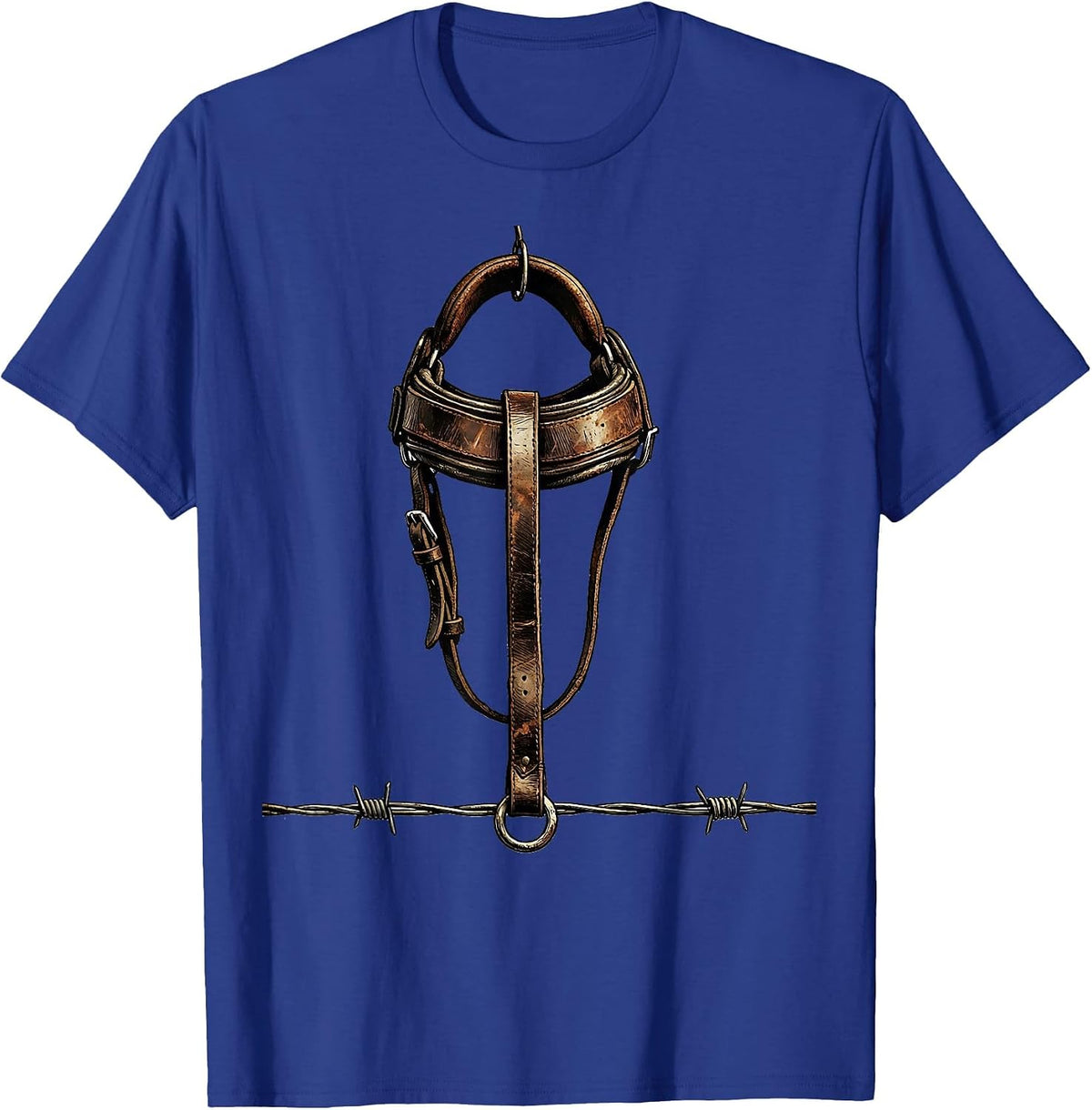 Men's Western Bridle Vintage Cowgirl Rodeo Pride T-Shirt - Royal Blue