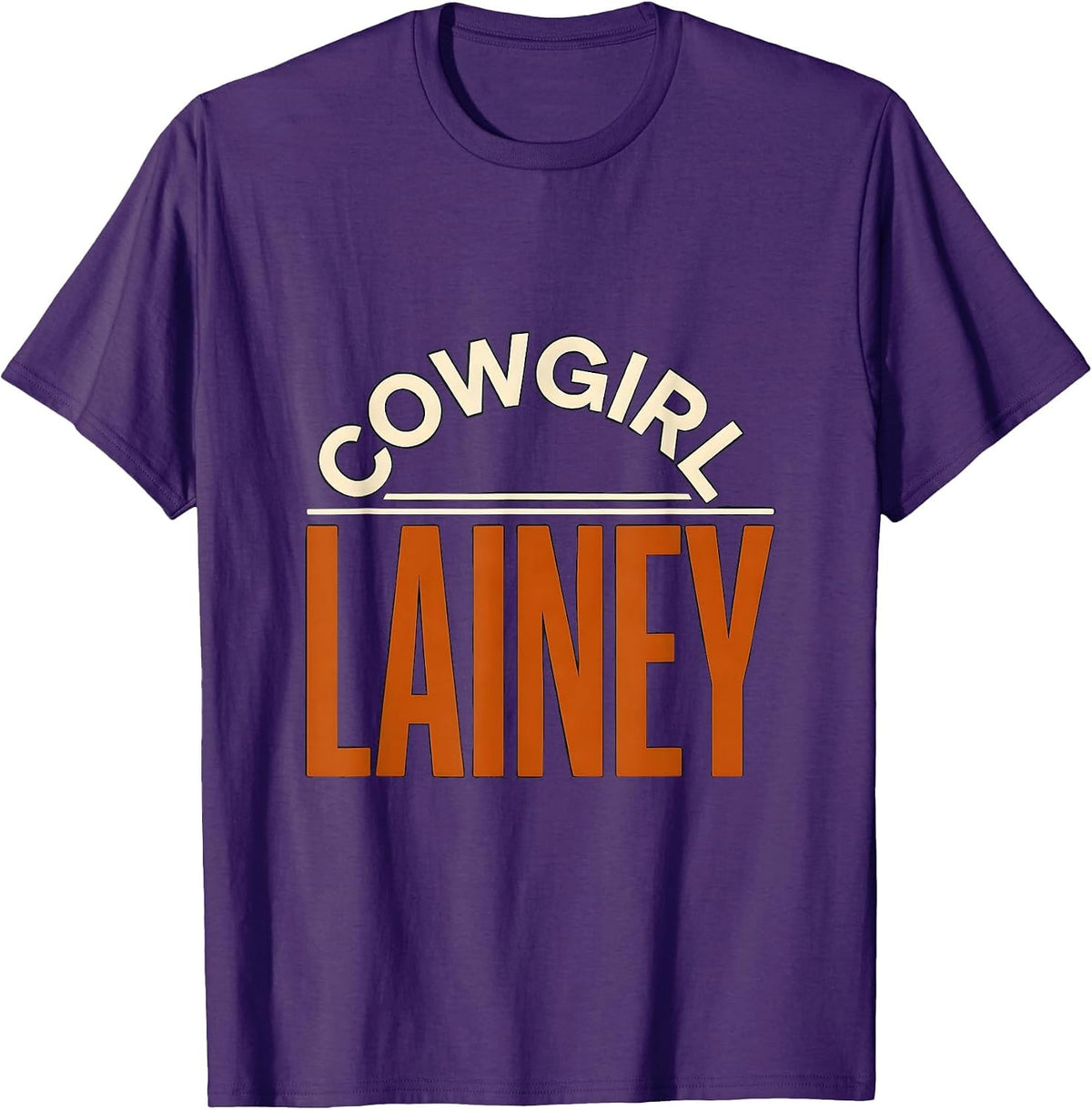 Cowgirl Lainey Personalized Name Western Cowgirl Birthday T-Shirt - Purple