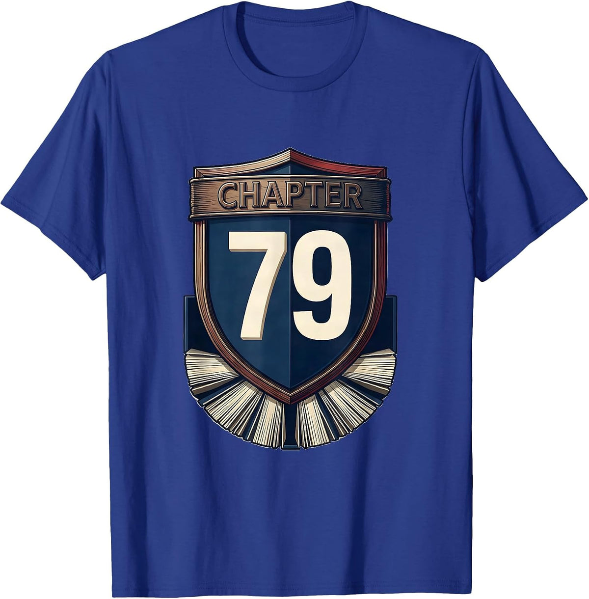 Men's Chapter 79 Bookworm Milestone Age Birthday Gift T-Shirt - Royal Blue