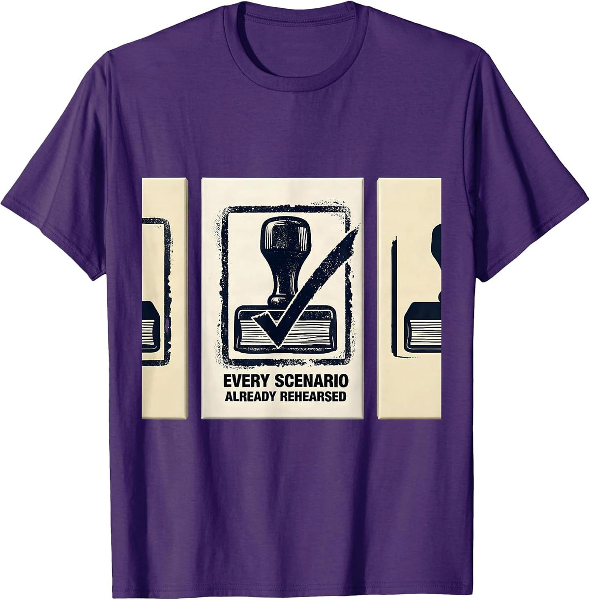 Men's Every Scenario Already Rehearsed Funny English Teacher Humor T-Shirt - Purple