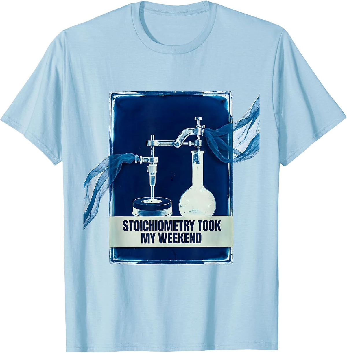 Men's Stoichiometry Took My Weekend Funny Chemistry Pun Science T-Shirt - Baby Blue