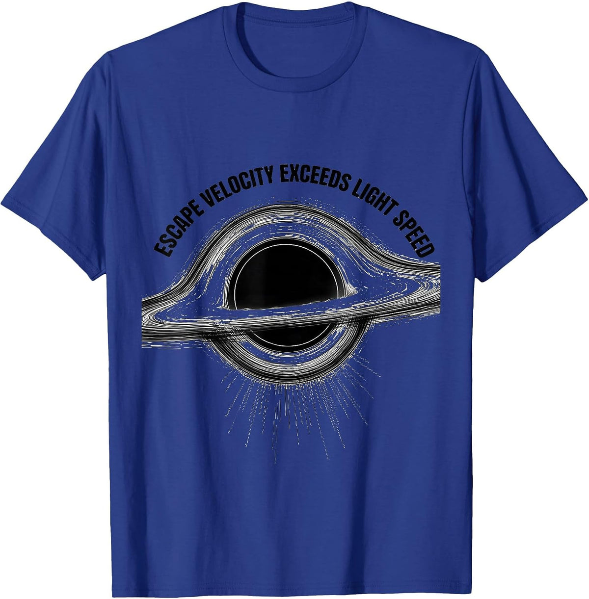 Men's Escape Velocity Exceeds Light Speed Astrophysics Science T-Shirt - Royal Blue