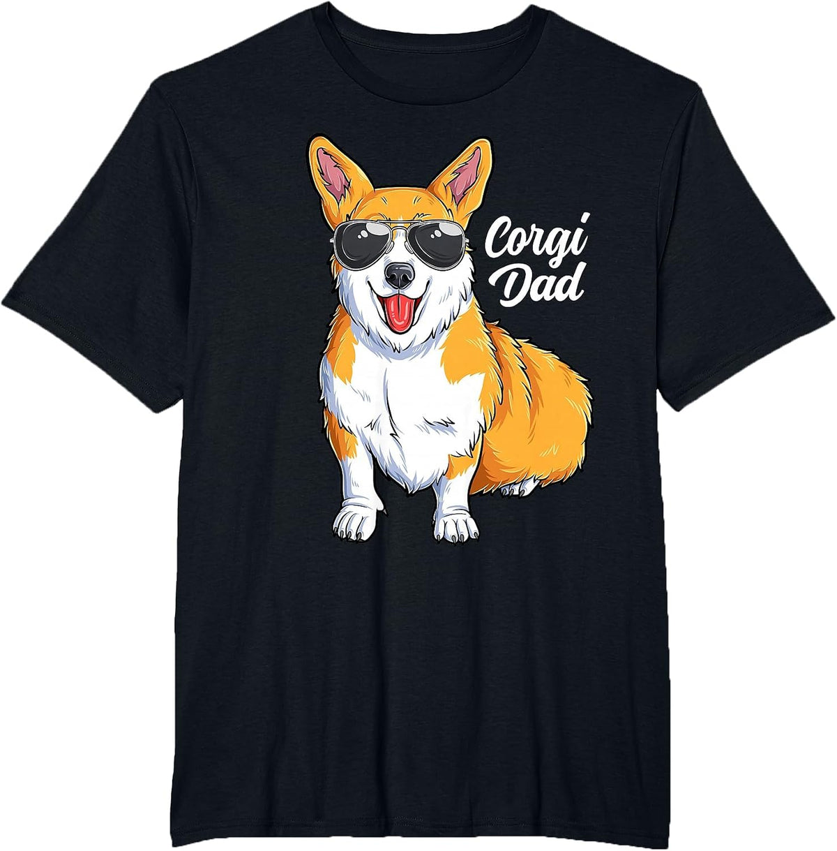 Corgi Dad Funny Pembroke Welsh Corgi Dog Lover Father T-Shirt - Black