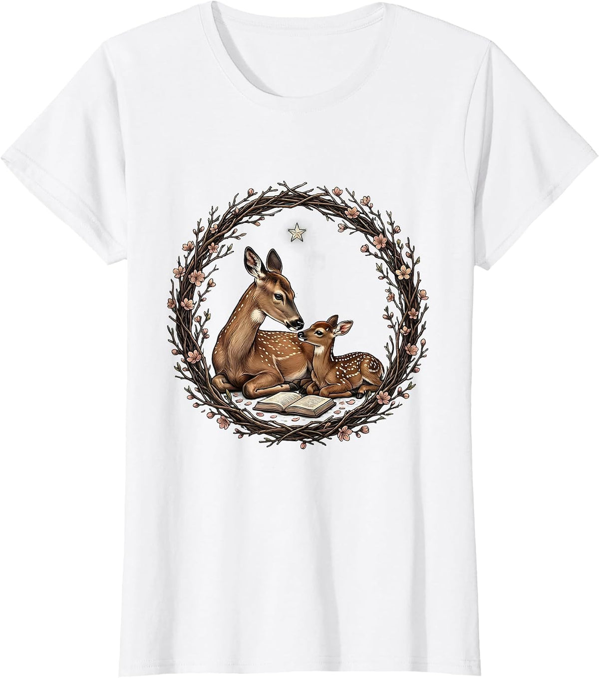Mimi Reading Book to Grandchild Illustration T-Shirt - White