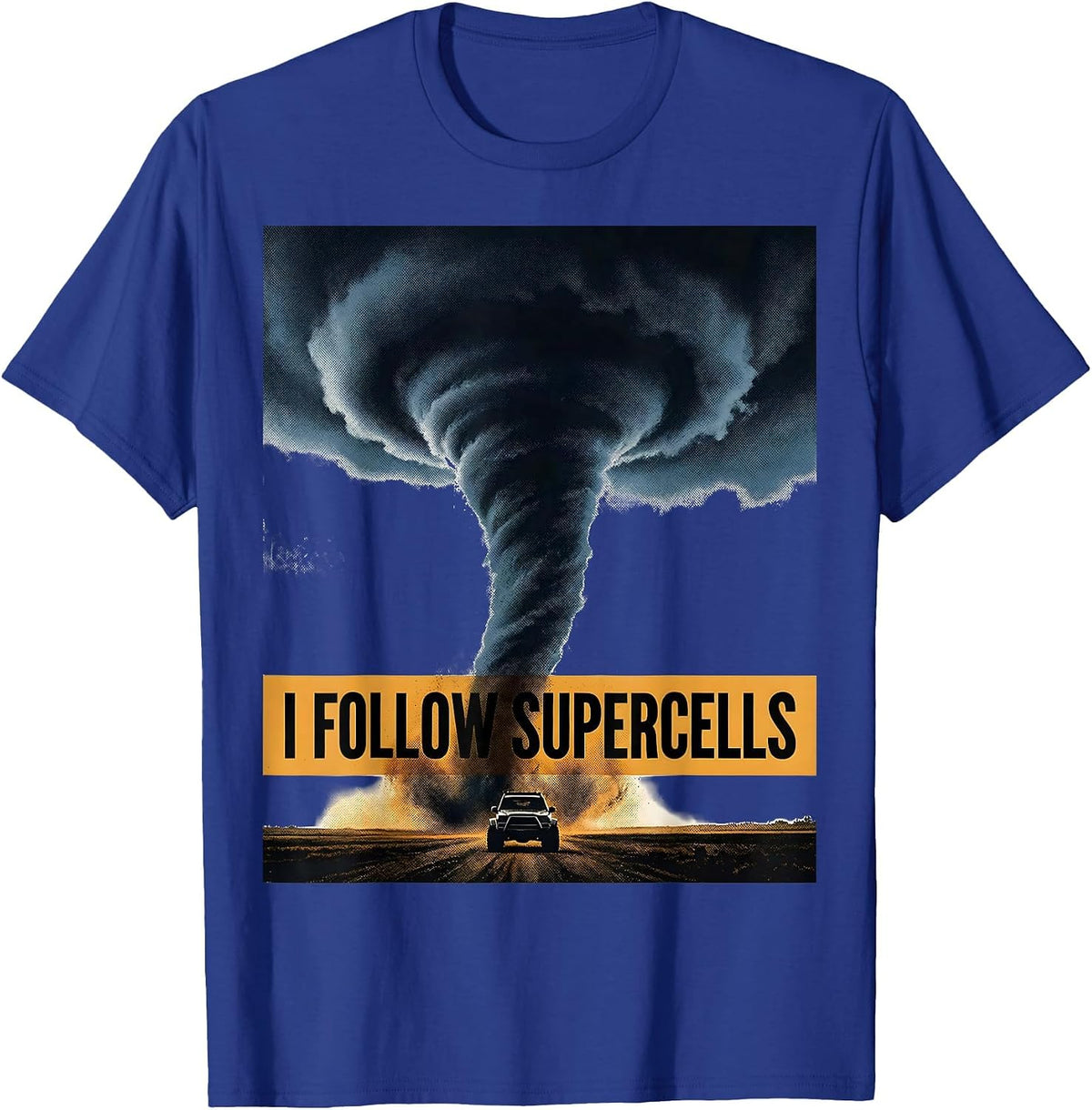 Men's I Follow Supercells Photo Screenprint Expressive Meteorology T-Shirt - Royal Blue