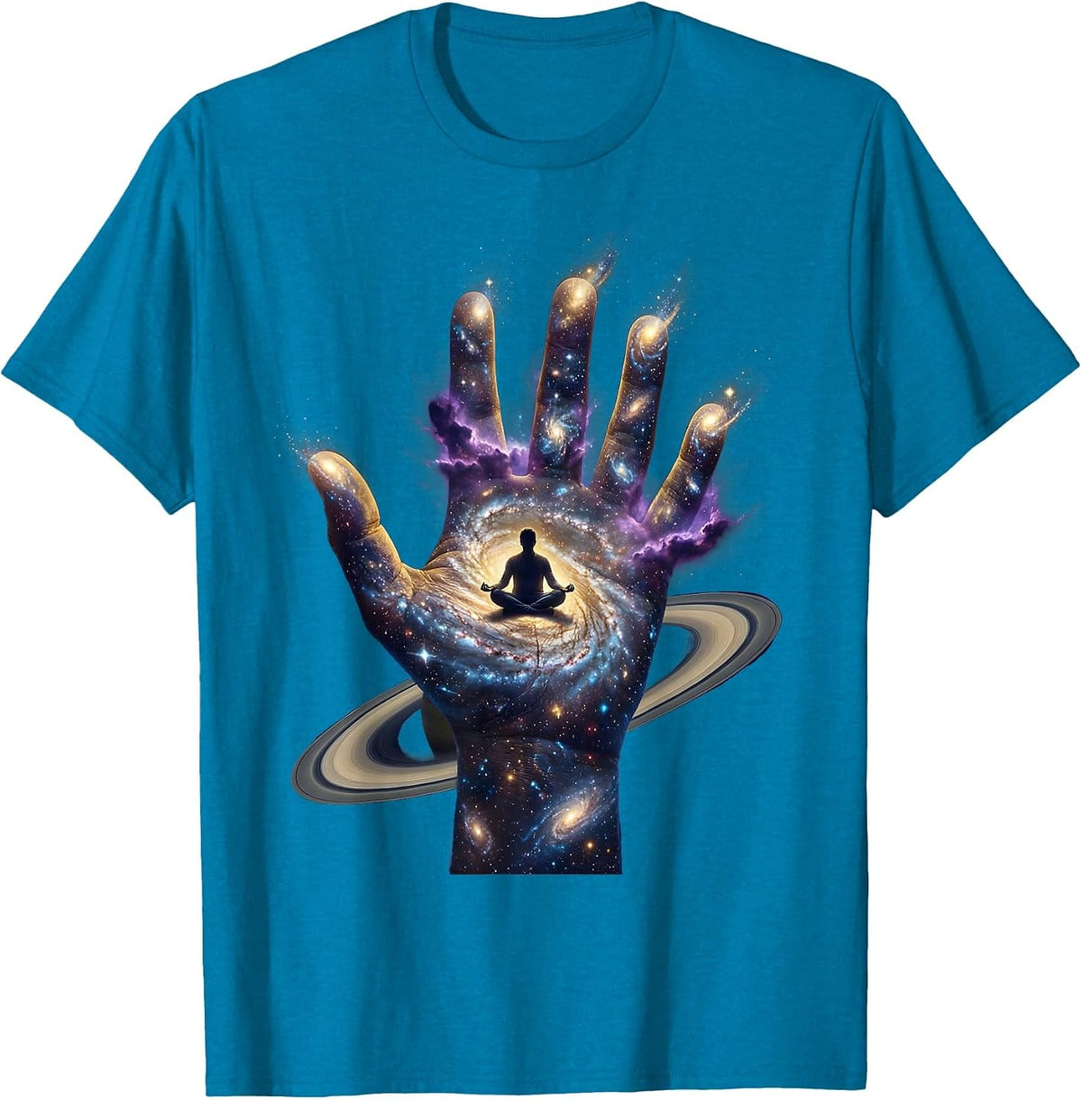 Mental Health Matters Giant Palm Figure Graphic T-Shirt - Sapphire Blue