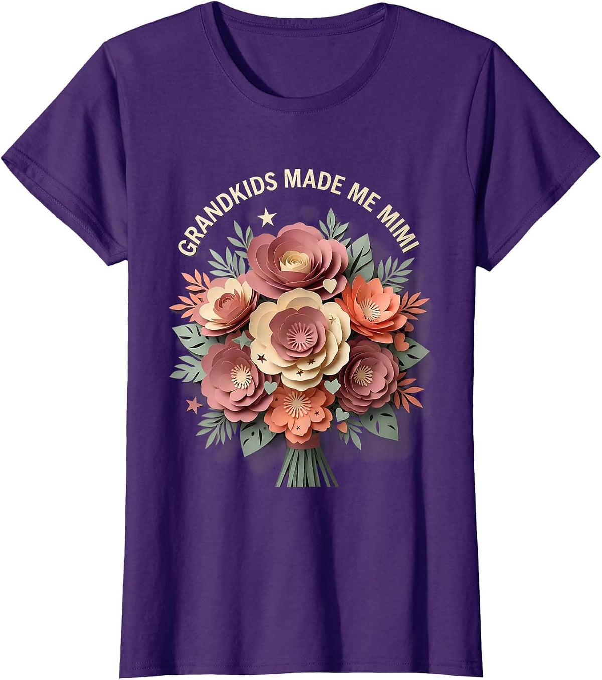 Women's Grandkids Made Me Mimi Grandma Design T-Shirt - Purple