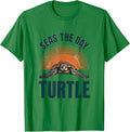 Men's Seas the Day Turtle Ocean Design T-Shirt - Kelly Green