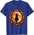 Cowgirl Silhouette Rodeo Moon Graphic T-Shirt - Royal Blue
