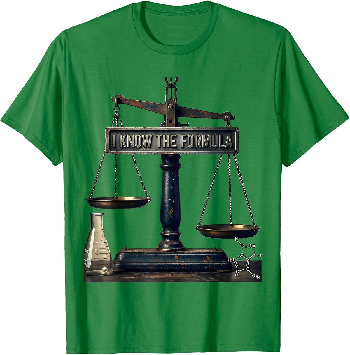 Men's I Know The Formula Vintage Chemistry Pun Science Teacher T-Shirt - Kelly Green