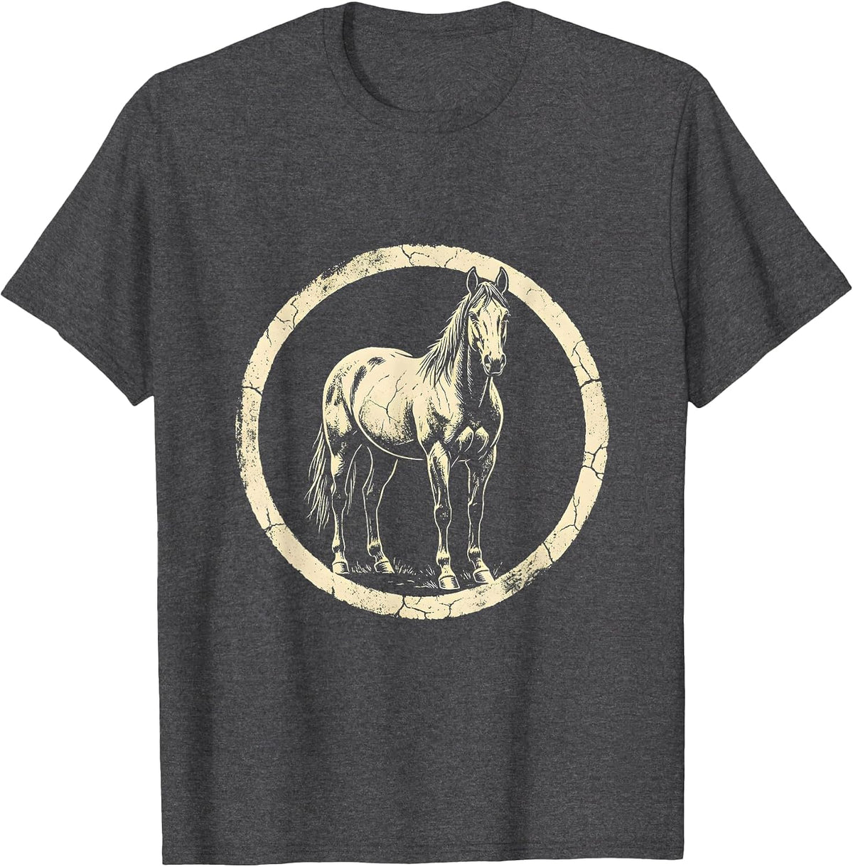 Horse Silhouette Boho Western Cowgirl Rodeo Pride T-Shirt - Dark Heather Grey