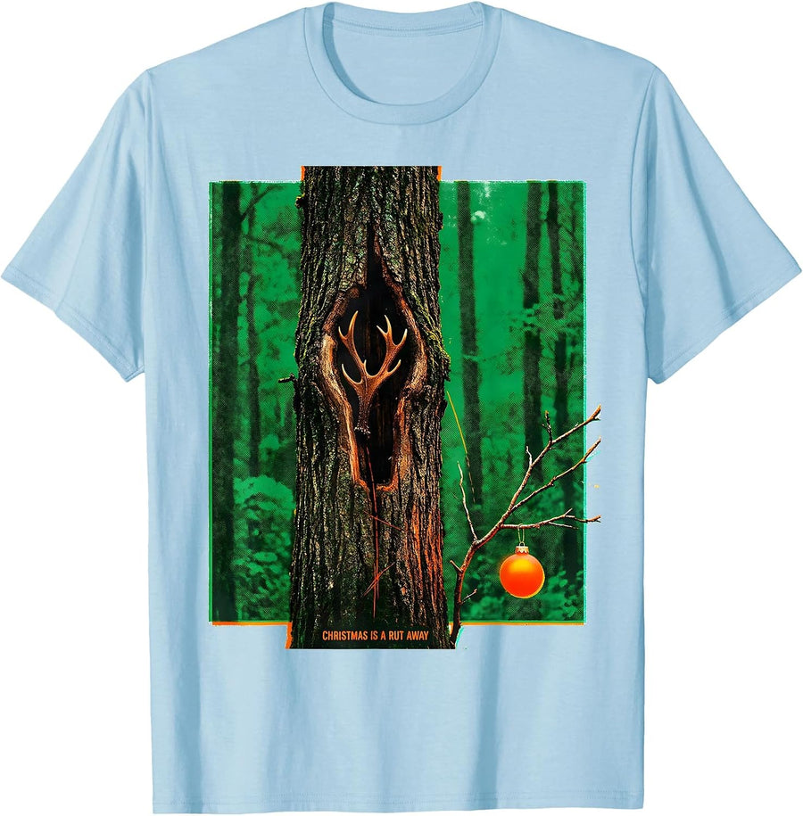 Men's Christmas Is A Rut Away Funny Deer Hunter Hunting Humor T-Shirt - Baby Blue