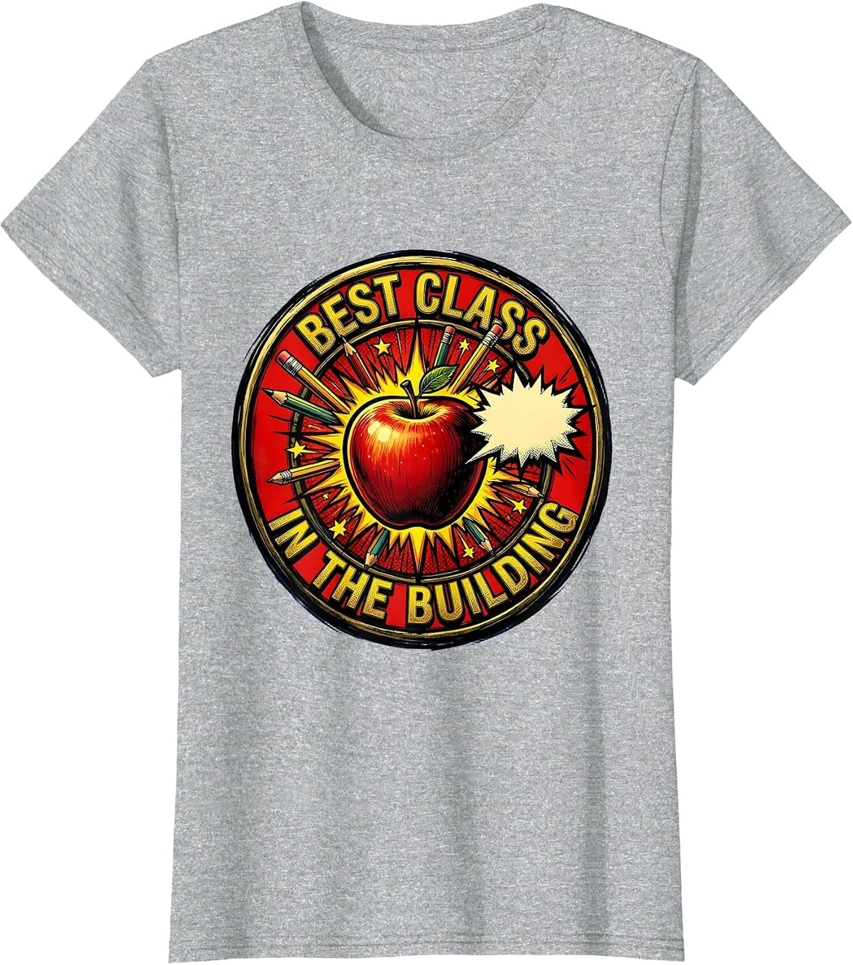 Best Class In The Building Second Grade Teacher T-Shirt - Heather Grey