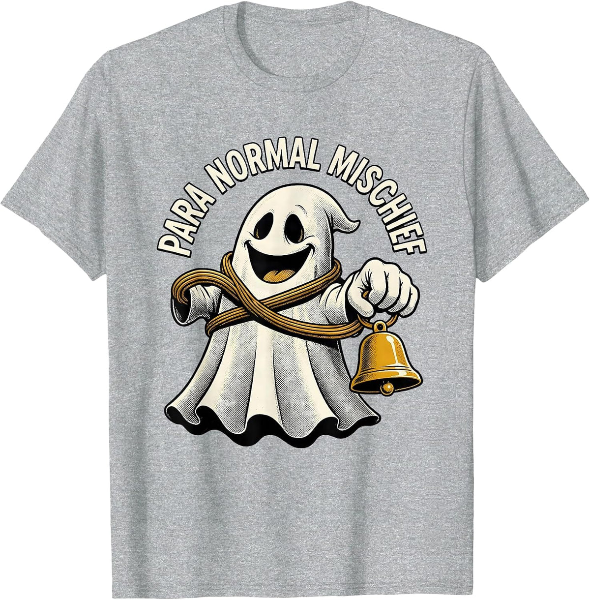 Men's Para Normal Mischief Retro Cartoon Ghost Paraeducator T-Shirt - Heather Grey