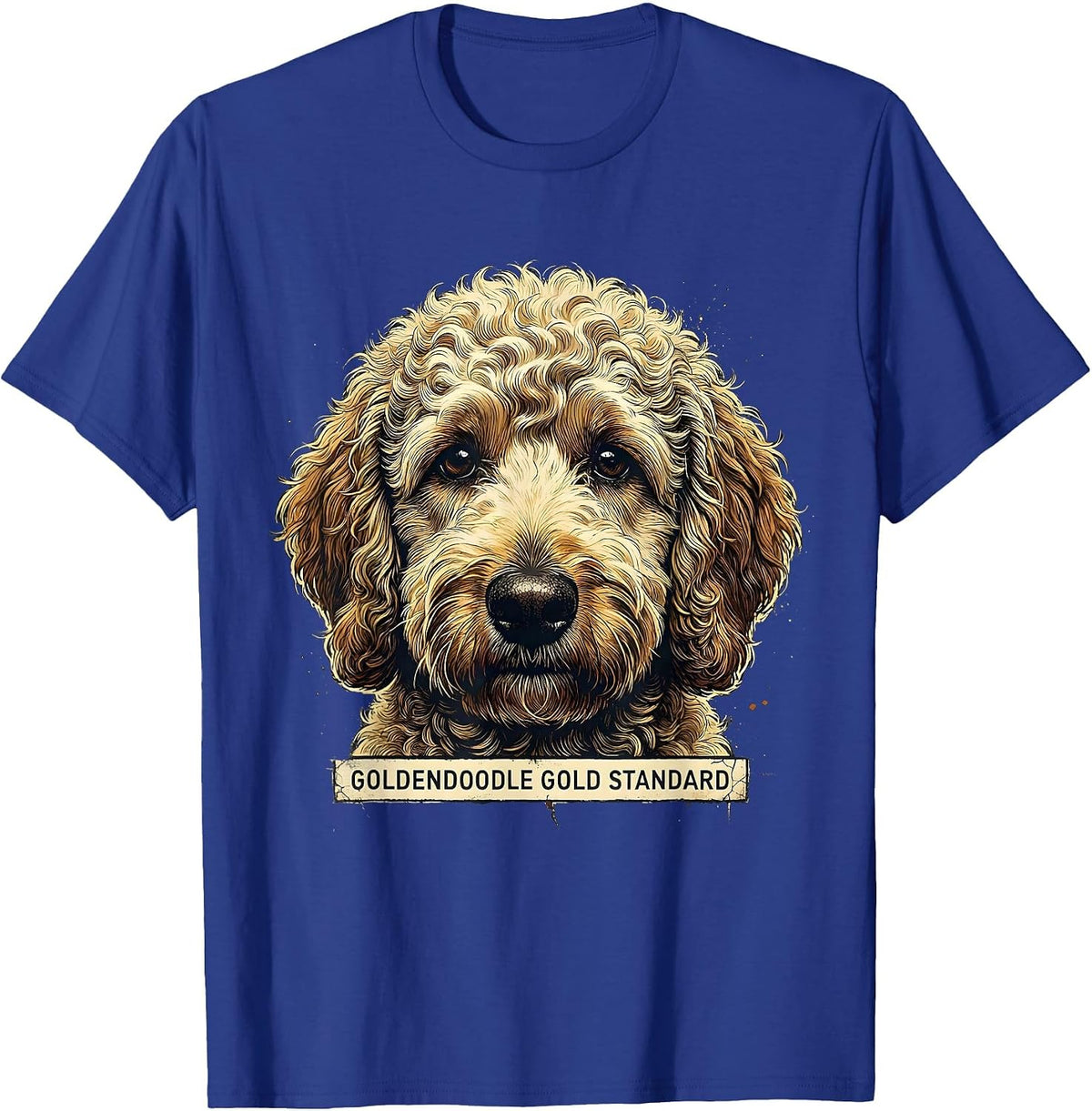 Goldendoodle Gold Standard Distressed Funny Dog Mom Gift T-Shirt - Royal Blue