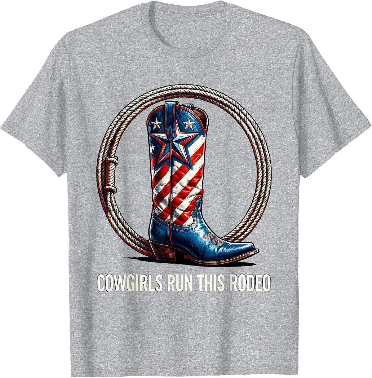 Men's Cowgirls Run This Rodeo Western Design T-Shirt - Heather Grey