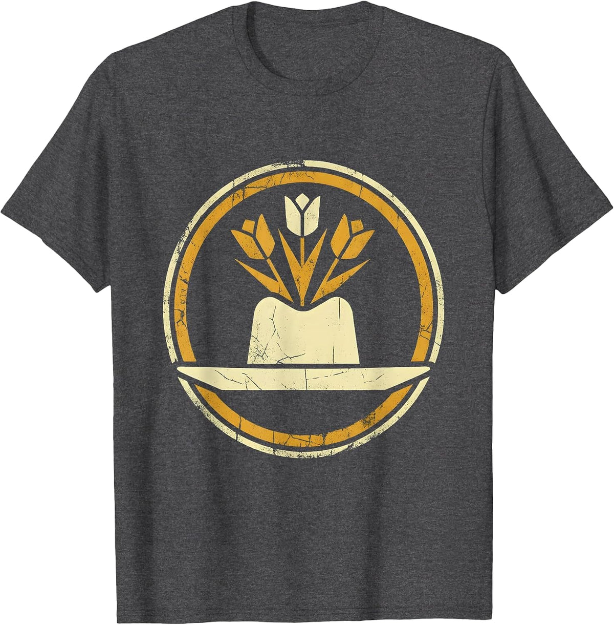 Cowgirl Hat Wildflowers Western Boho Floral Design T-Shirt - Dark Heather Grey