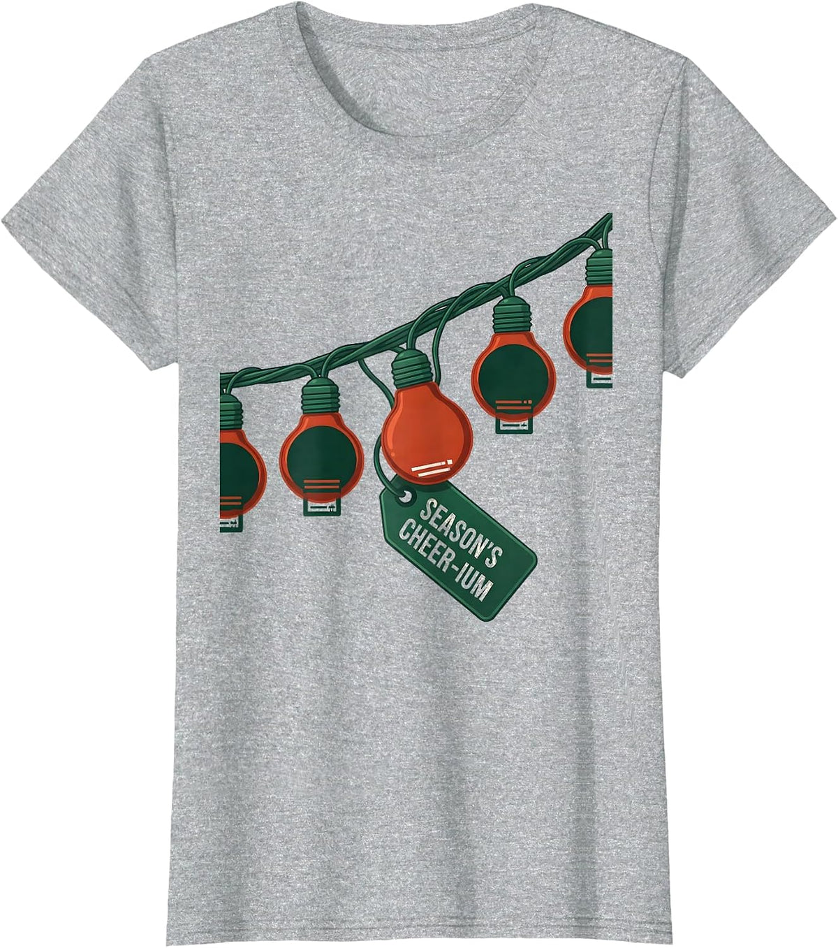 Women's Season's Cheer-ium Funny Chemistry Periodic Table Pun T-Shirt - Heather Grey