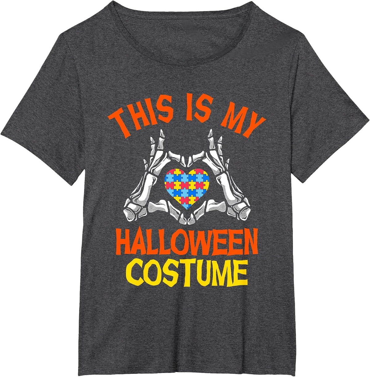 This is My Halloween Costume Funny Autism Awareness T-Shirt - Dark Heather Grey