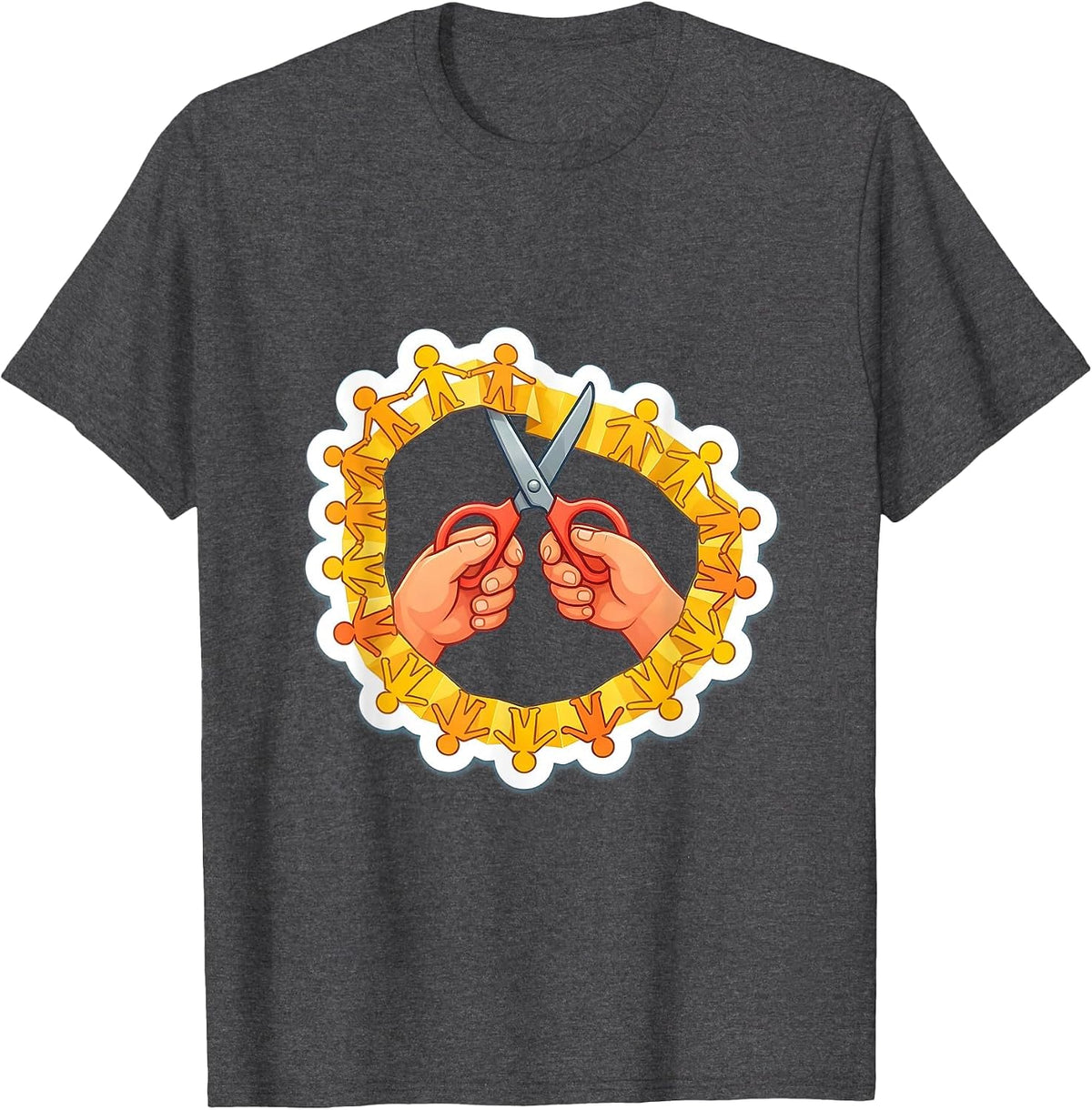 PreK Teacher Paper Chain Kids Graphic T-Shirt - Dark Heather Grey