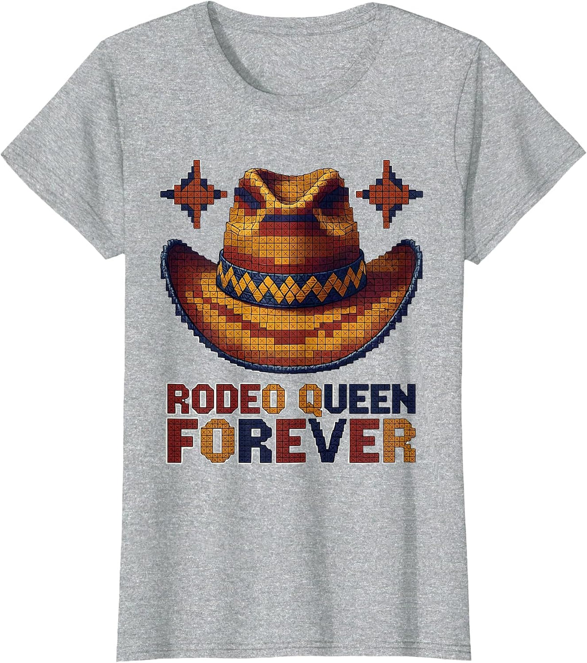 Rodeo Queen Forever Cowgirl Design T-Shirt - Heather Grey