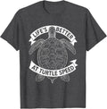 Men's Life's Better At Turtle Speed Graphic Design T-Shirt - Dark Heather Grey