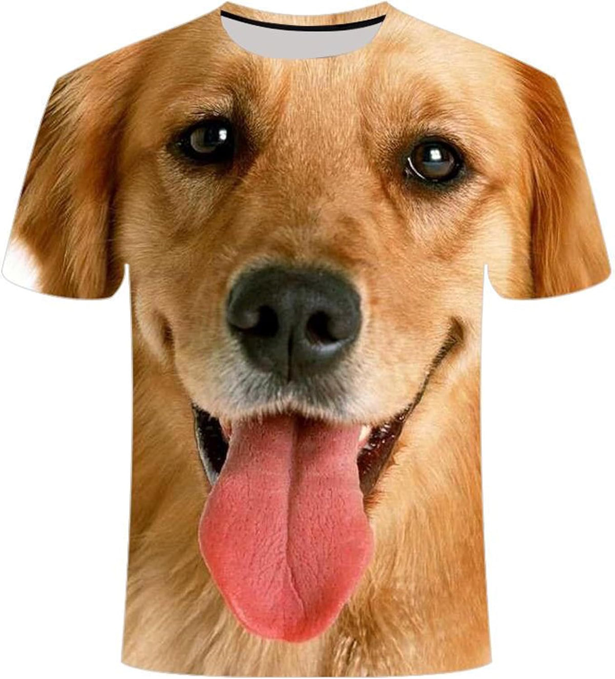 Unisex 3D All Over Print T-Shirt-Realistic Dog Face Graphic Tee,Funny Dog Lover Novelty Casual Short Sleeve Shirt Gift -