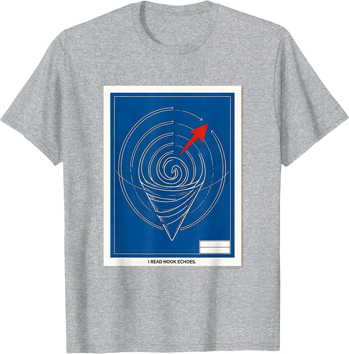 Men's I Read Hook Echoes Technical Blueprint Meteorology Storm T-Shirt - Heather Grey