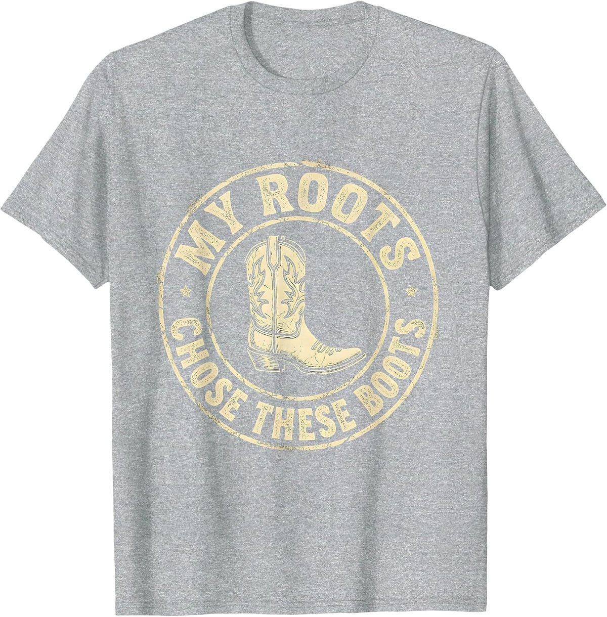 Men's My Roots Chose These Boots Boho Western Country Music Fan T-Shirt - Heather Grey