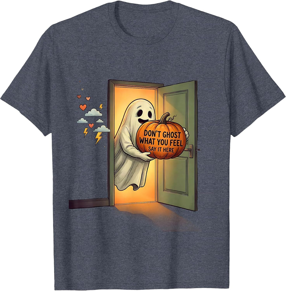 Don't Ghost What You Feel Say It Here School Counselor T-Shirt - Heather Blue