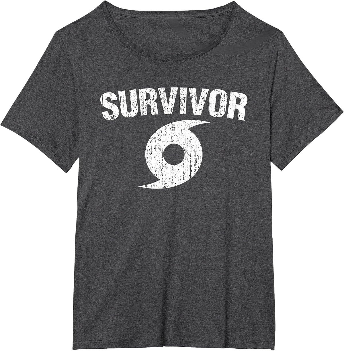 Hurricane Survivor Distressed T-Shirt T-Shirt - Dark Heather Grey