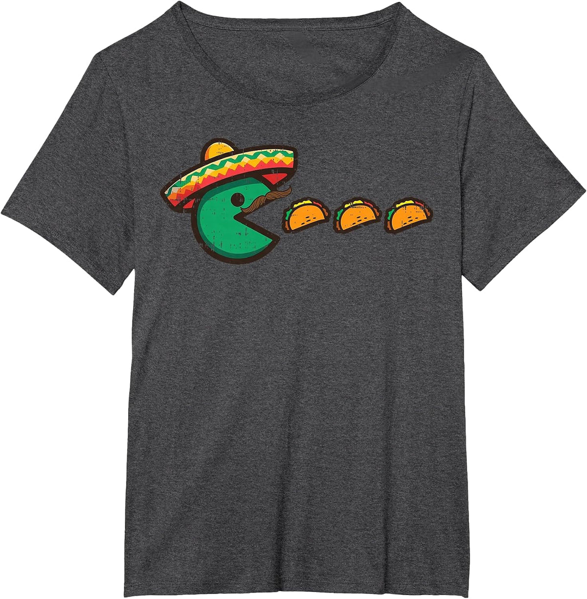 Mexican Gamer Eating Tacos Cinco De Mayo Men Boys Kids Teens T-Shirt - Dark Heather Grey