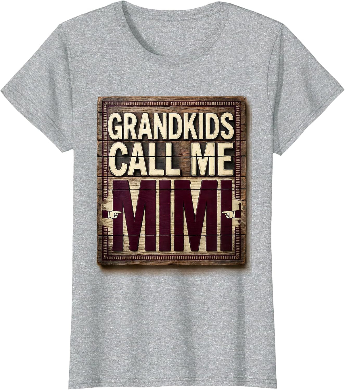 Women's Grandkids Call Me Mimi Grandmother Design T-Shirt - Heather Grey