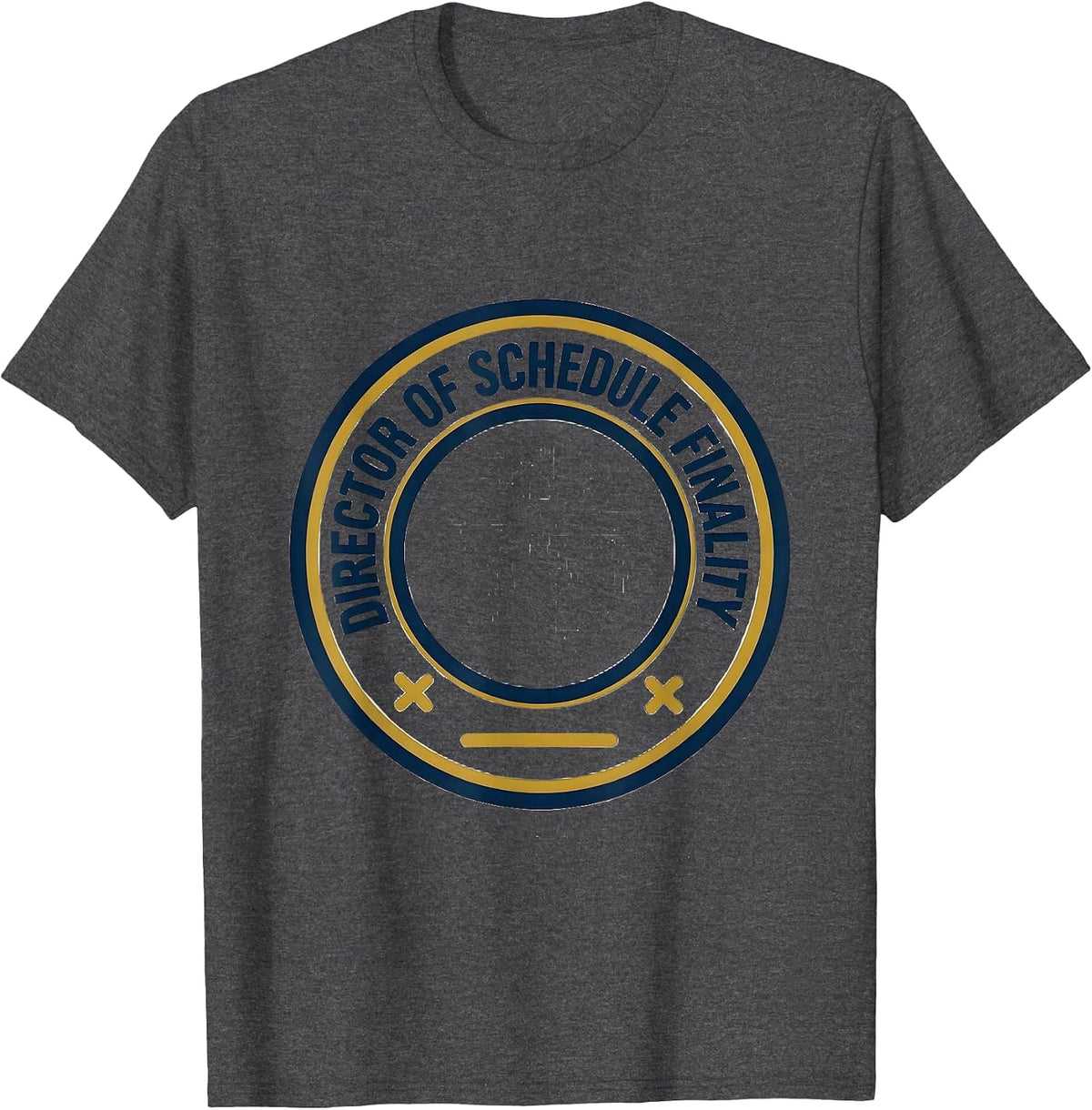 Men's Director Of Schedule Finality Groovy School Counselor Humor T-Shirt - Dark Heather Grey