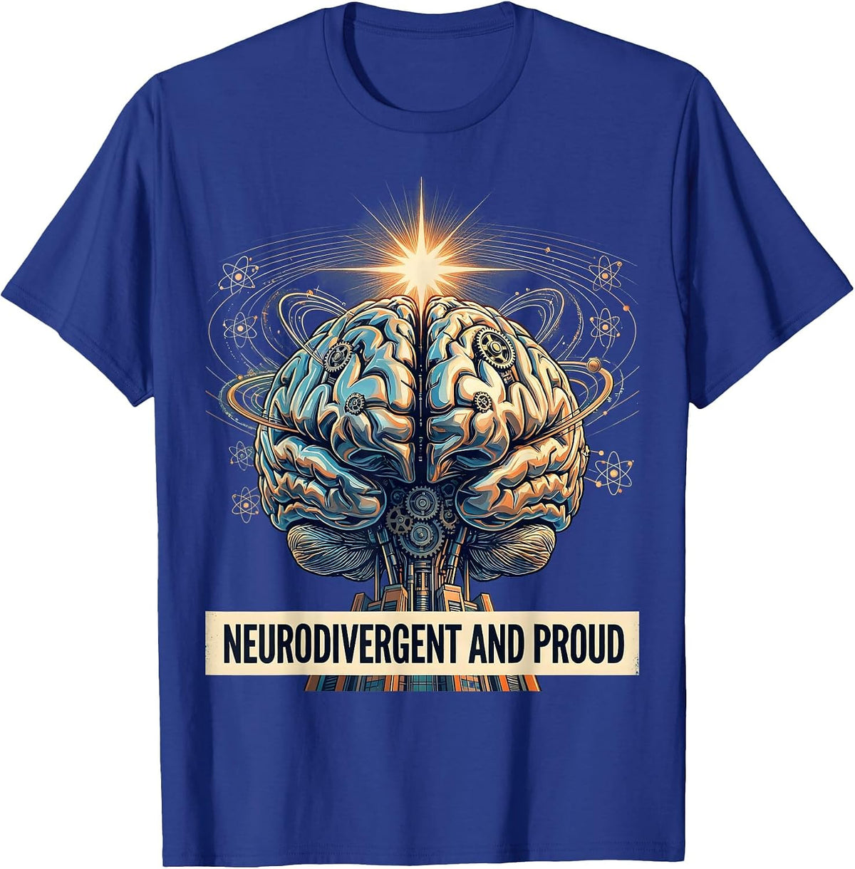 Men's Neurodivergent and Proud Autism Awareness Design T-Shirt - Royal Blue