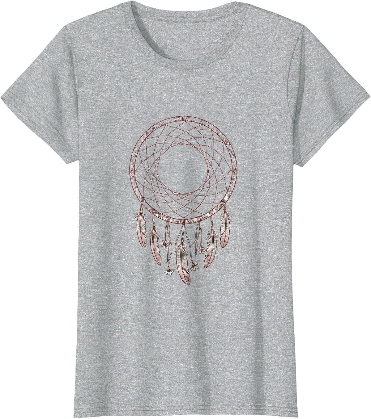 Dreamcatcher Wildflower Boho Western Design T-Shirt - Heather Grey
