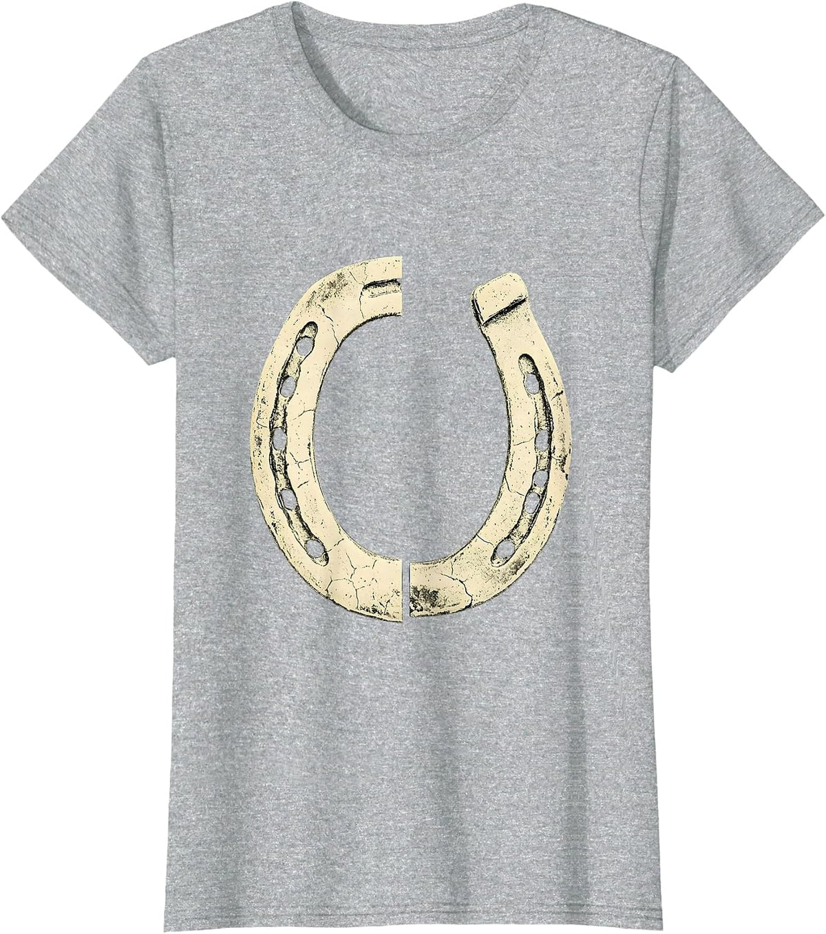 Women's Western Horseshoe Boho Western Best Friends Road Trip T-Shirt - Heather Grey