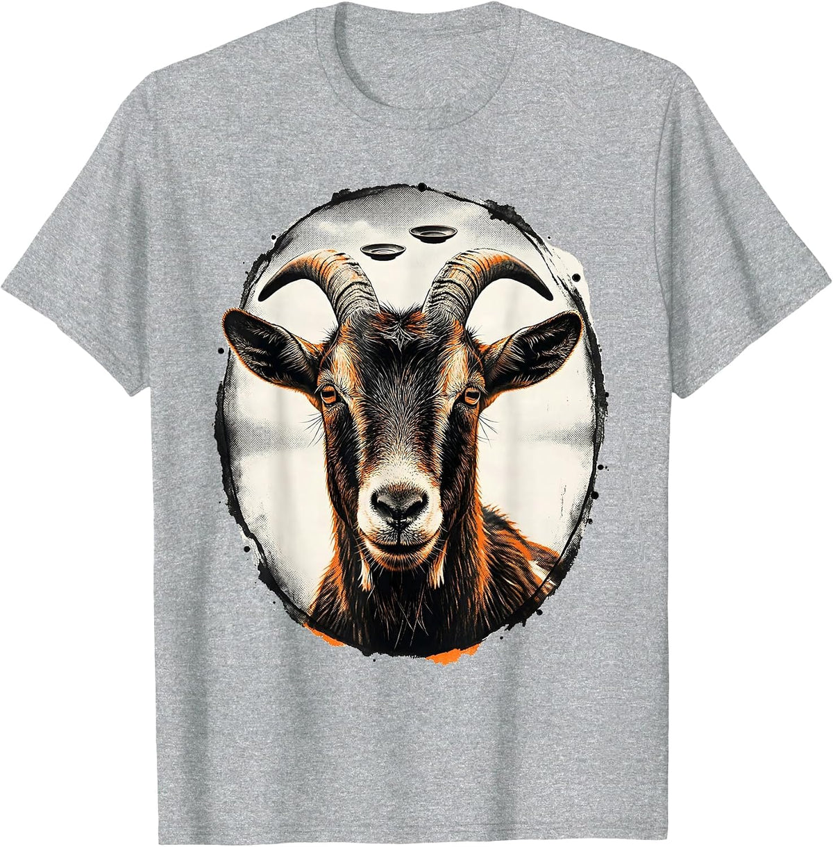 Men's Goat UFO Abduction Funny Animal Selfie Vintage T-Shirt - Heather Grey